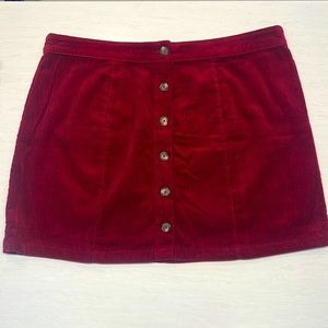 Forever 21 Wine Red Corduroy Mini Skirt - Size 3X